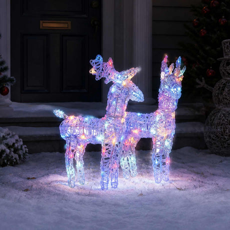Vidaxl kerstrendieren 2 st 80 led's acryl meerkleurig