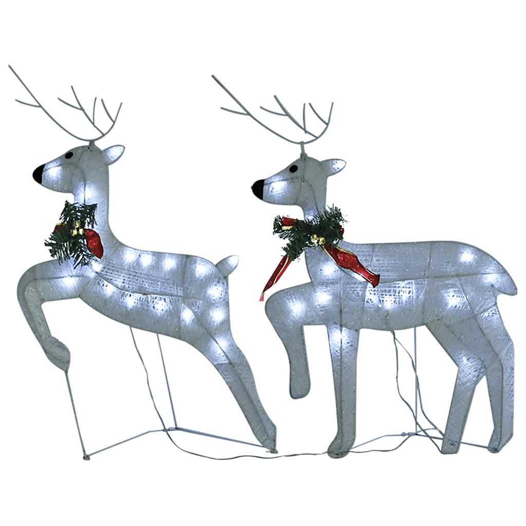 Vidaxl Christmas Animals 2 St 40 LEDS White