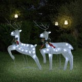 Vidaxl Christmas Animals 2 St 40 LEDS White