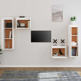 Vidaxl tv-meubelen 4 st massief grenenhout wit