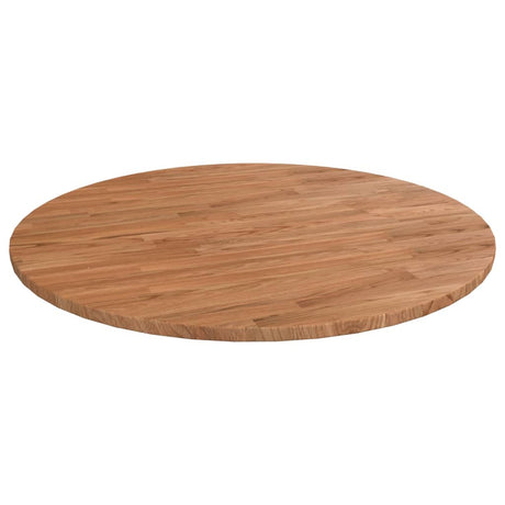 Vidaxl tafelblad rond ø90x1,5 cm bewerkt massief eikenhout lichtbruin