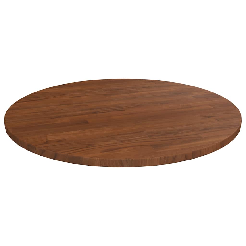 Vidaxl tafelblad rond ø50x1,5 cm bewerkt massief eikenhout donkerbruin