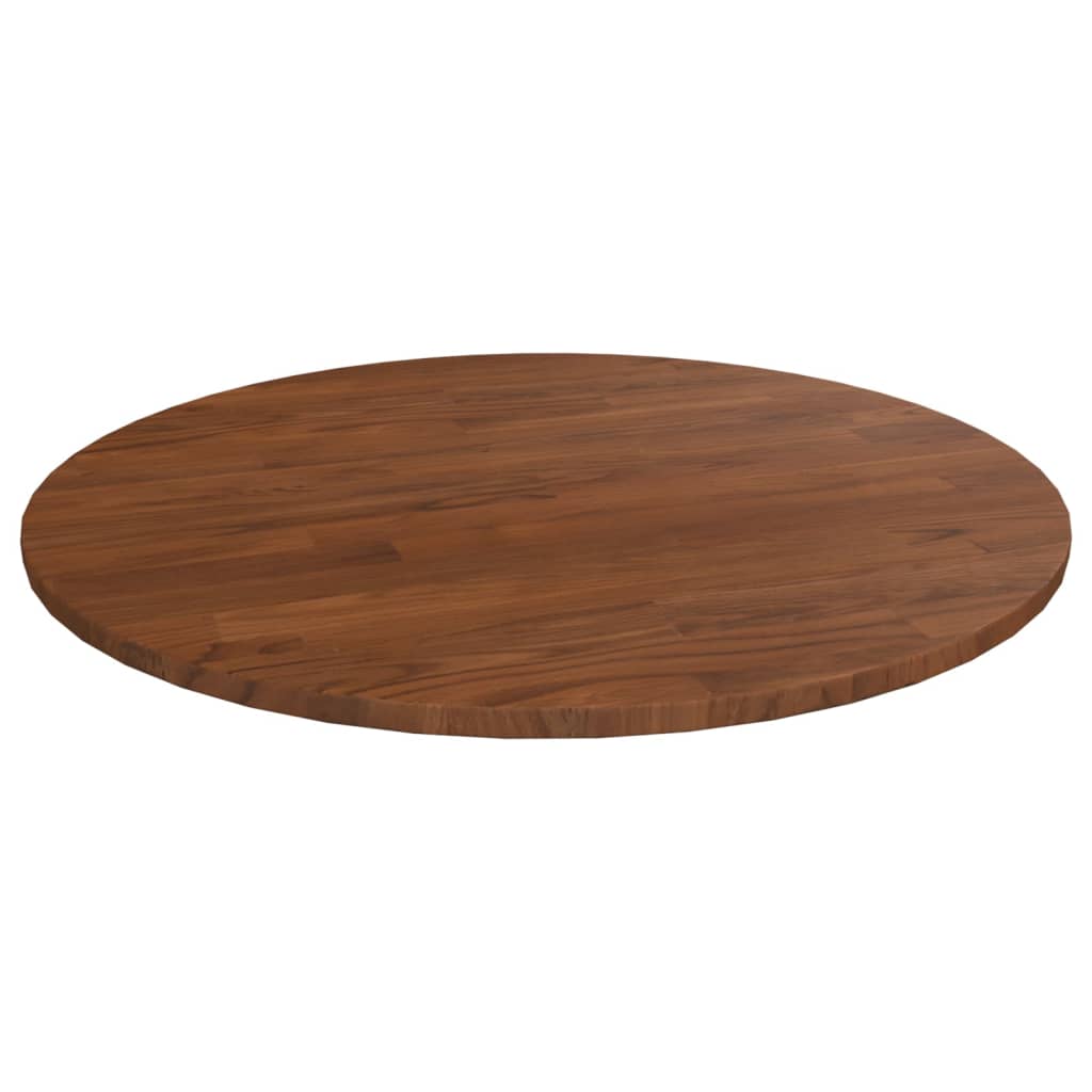 Vidaxl tafelblad rond ø60x1,5 cm bewerkt massief eikenhout donkerbruin