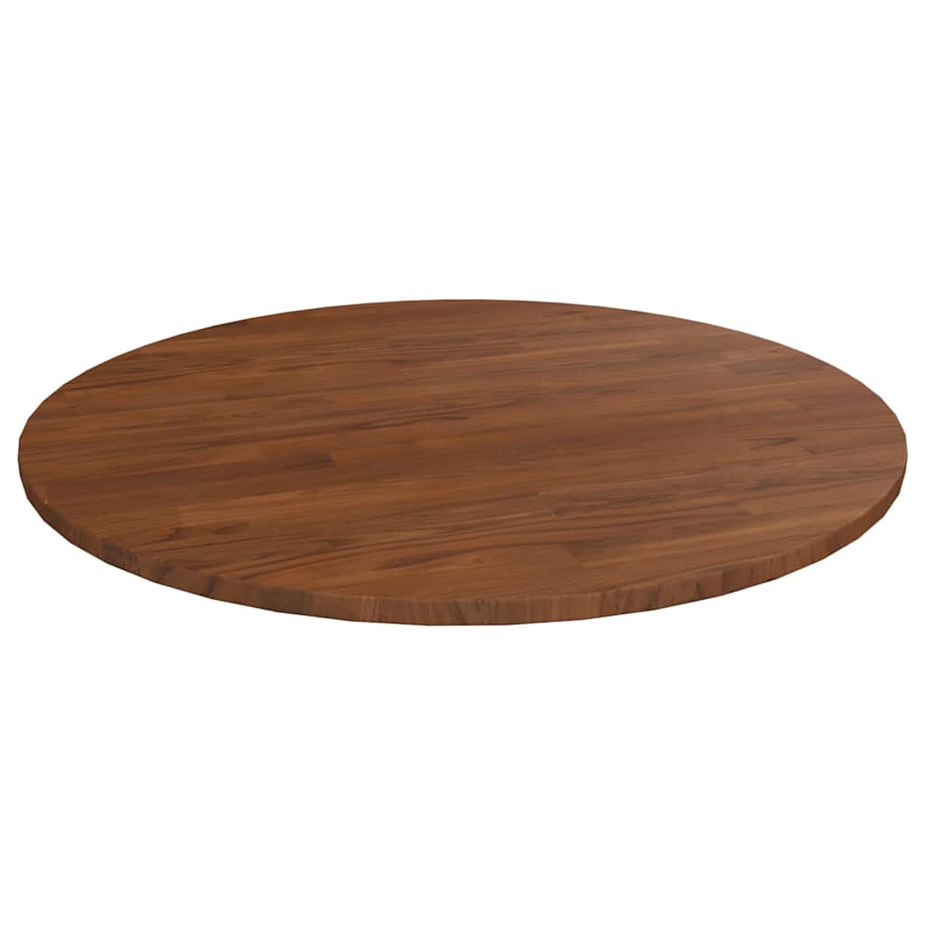 Vidaxl tafelblad rond ø70x1,5 cm bewerkt massief eikenhout donkerbruin