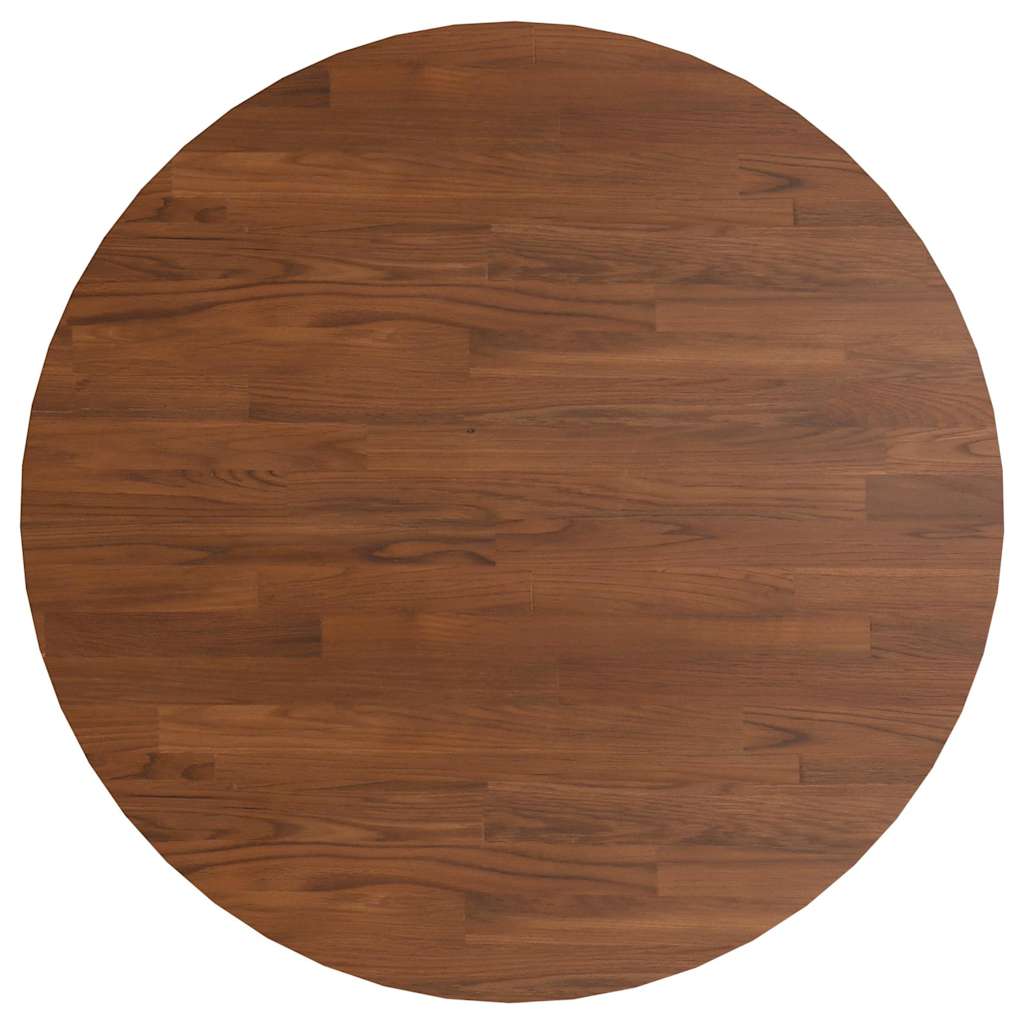 Vidaxl tafelblad rond ø80x1,5 cm bewerkt massief eikenhout donkerbruin