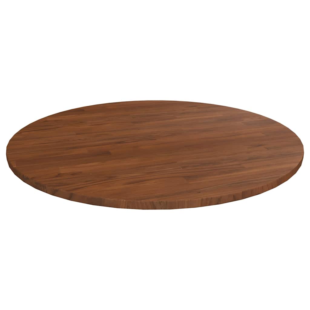 Vidaxl tafelblad rond ø90x1,5 cm bewerkt massief eikenhout donkerbruin