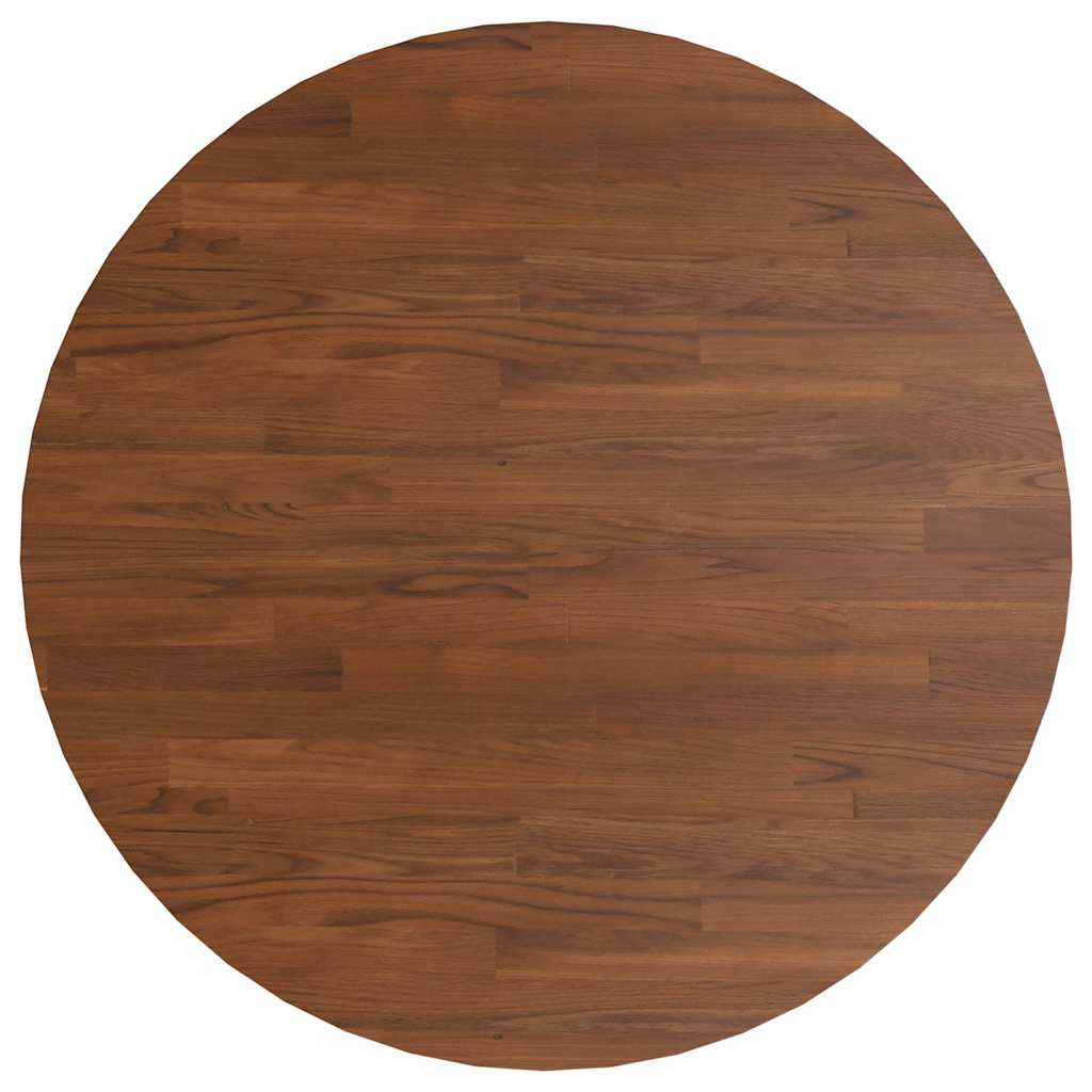 Vidaxl tafelblad rond ø90x1,5 cm bewerkt massief eikenhout donkerbruin