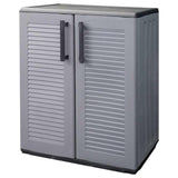 Vidaxl tuinkast 68x37x84 cm polypropeen grijs en zwart