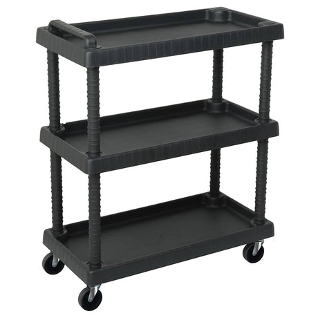 Vidaxl gereedschapswagen 3-laags 75x37,5x92 cm polypropeen zwart