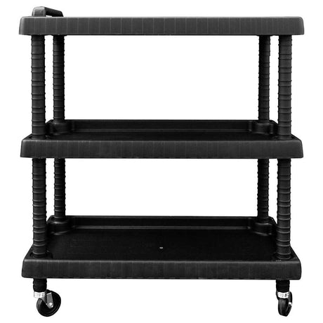 Vidaxl gereedschapswagen 3-laags 75x37,5x92 cm polypropeen zwart
