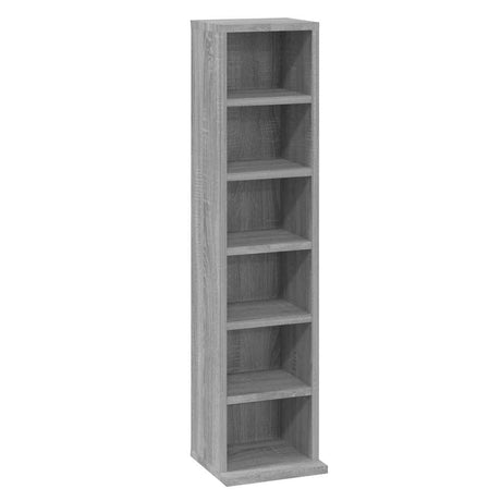 Vidaxl cd-kast 21x20x88 cm bewerkt hout grijs sonoma eikenkleurig