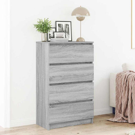 Vidaxl dressoir 60x35x98,5 cm bewerkt hout grijs sonoma eikenkleurig