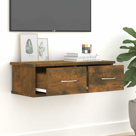 Vidaxl wandkast 60x26x18,5 cm bewerkt hout gerookt eikenkleurig