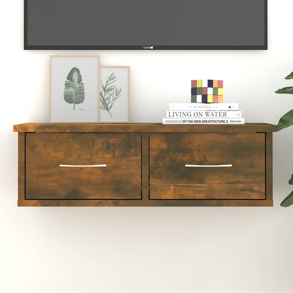 Vidaxl wandkast 60x26x18,5 cm bewerkt hout gerookt eikenkleurig