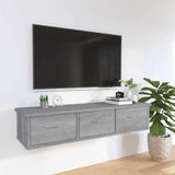 Vidaxl wandkast 88x26x18,5 cm bewerkt hout grijs sonoma eikenkleurig