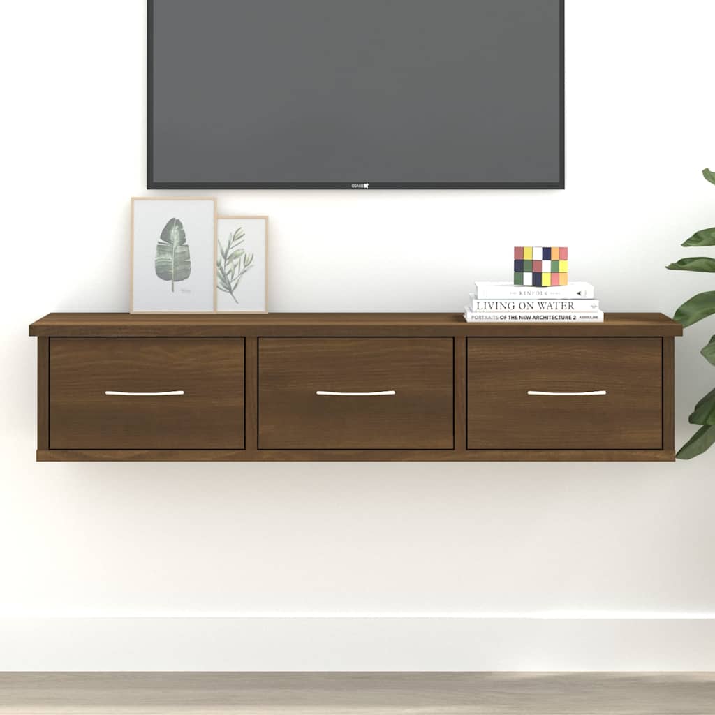 Vidaxl wandkast 88x26x18,5 cm bewerkt hout bruin eikenkleur