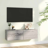 Vidaxl tv-wandmeubel 100x30x30 cm bewerkt hout grijs sonoma eikenkleur