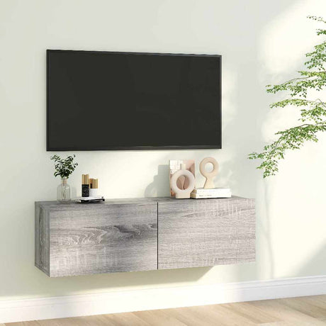 Vidaxl tv-wandmeubel 100x30x30 cm bewerkt hout grijs sonoma eikenkleur