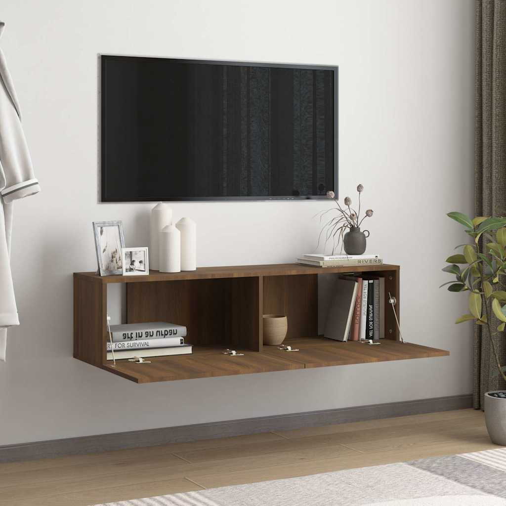 Vidaxl tv-wandmeubel 120x30x30 cm bewerkt hout bruin eikenkleur