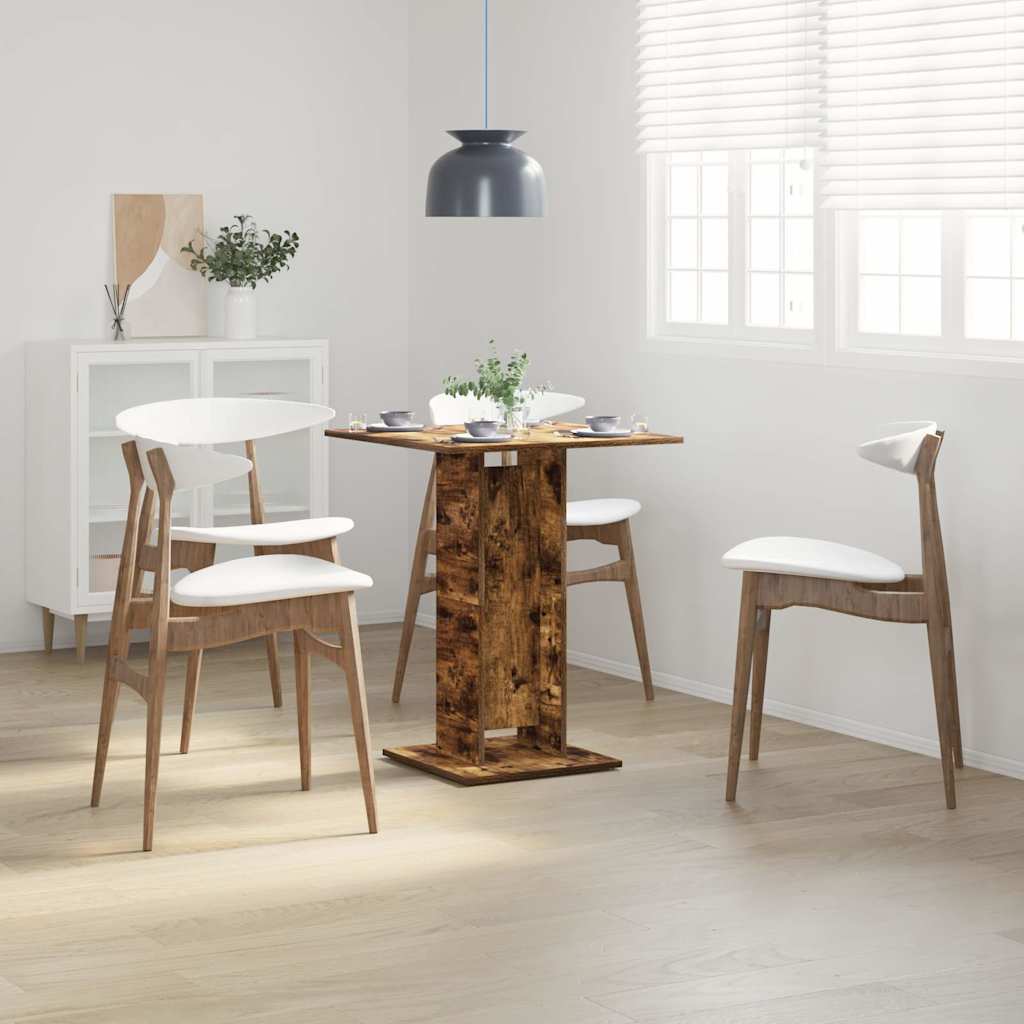 Vidaxl bistrotafel 60x60x75 cm bewerkt hout gerookt eikenkleurig