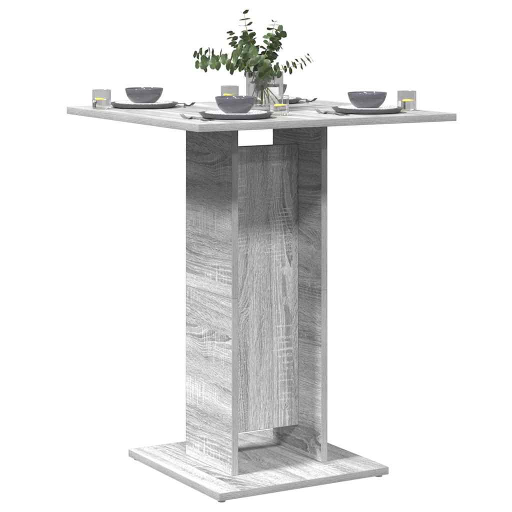 Vidaxl bistrotafel 60x60x75 cm bewerkt hout grijs sonoma eikenkleurig