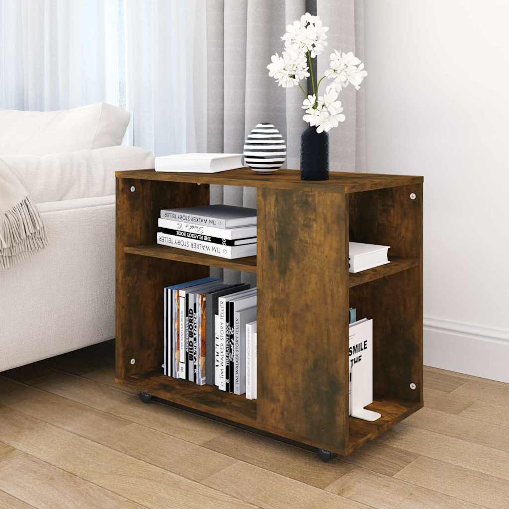 Vidaxl bijzettafel 70x35x55 cm bewerkt hout gerookt eikenkleurig