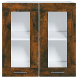Vidaxl bovenkast lyon 60x31x60 cm glas en bewerkt hout gerookt eiken