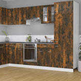 Vidaxl bovenkast lyon 60x31x60 cm glas en bewerkt hout gerookt eiken