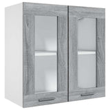 Vidaxl vitrinekast hangend lyon 60x31x60 cm bewerkt hout grijs sonoma eiken