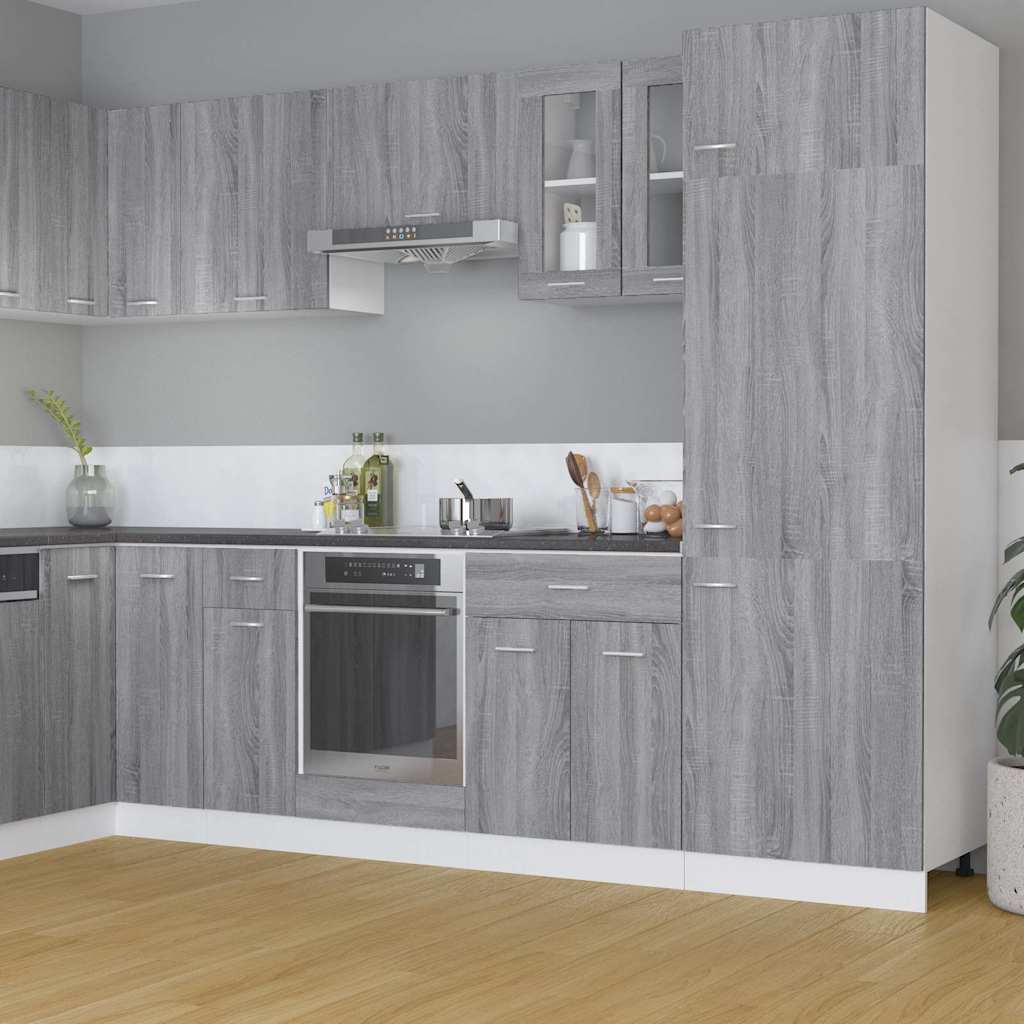 Vidaxl vitrinekast hangend lyon 60x31x60 cm bewerkt hout grijs sonoma eiken