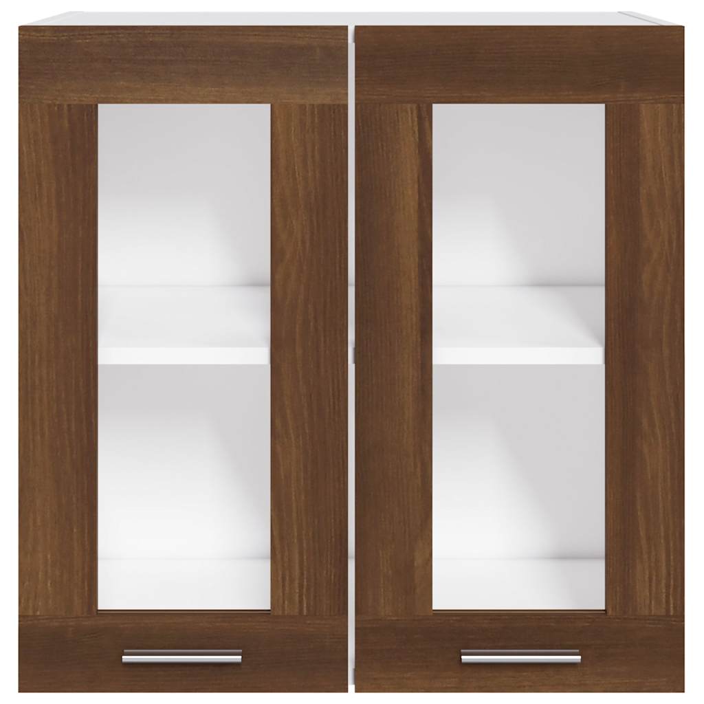 Vidaxl vitrinekast hangend lyon 60x31x60 cm bewerkt hout bruin eikenkleur