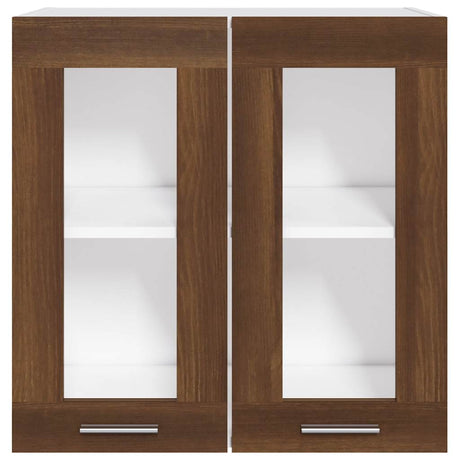 Vidaxl vitrinekast hangend lyon 60x31x60 cm bewerkt hout bruin eikenkleur