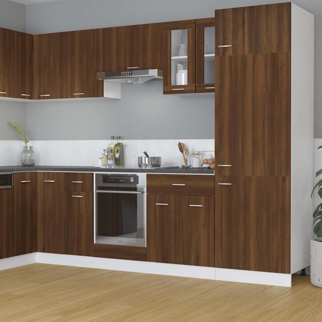 Vidaxl vitrinekast hangend lyon 60x31x60 cm bewerkt hout bruin eikenkleur
