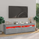 Vidaxl tv-meubelen met led-verlichting 2 st 75x35x40 cm grijs sonoma