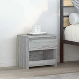 Vidaxl nachtkastje 40x30x39 cm bewerkt hout grijs sonoma eikenkleurig