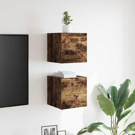 Vidaxl tv-wandmeubelen 2 st 30,5x30x30 cm gerookt eikenkleurig