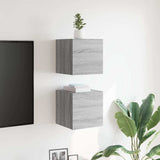 Vidaxl tv-wandmeubelen 2 st 30,5x30x30 cm grijs sonoma eikenkleurig