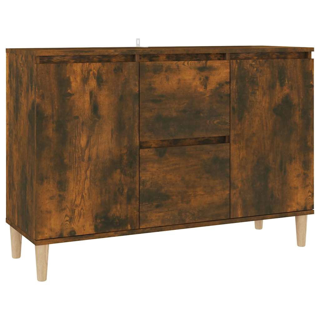 Vidaxl dressoir 101x35x70 cm bewerkt hout gerookt eikenkleurig
