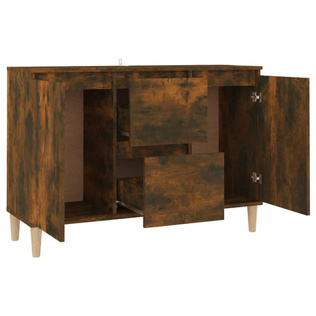 Vidaxl dressoir 101x35x70 cm bewerkt hout gerookt eikenkleurig