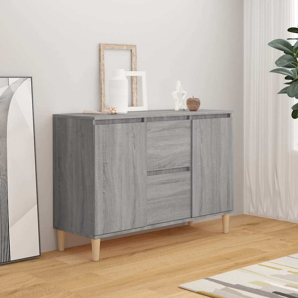 Vidaxl dressoir 101x35x70 cm bewerkt hout grijs sonoma eikenkleurig