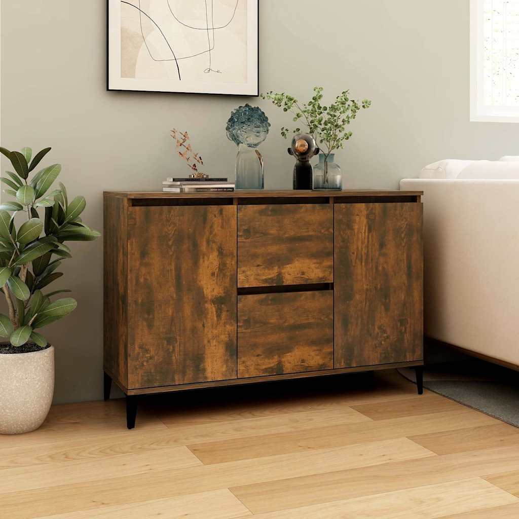 Vidaxl dressoir 102x35x70 cm bewerkt hout gerookt eikenkleurig
