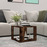 Vidaxl salontafel 40x40x30 cm bewerkt hout gerookt eikenkleurig