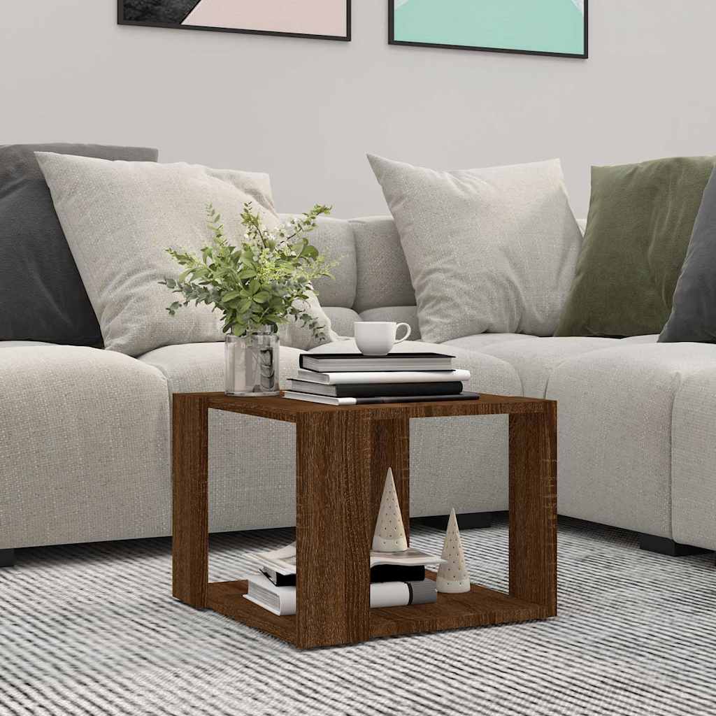 Vidaxl salontafel 40x40x30 cm bewerkt hout bruin eikenkleur