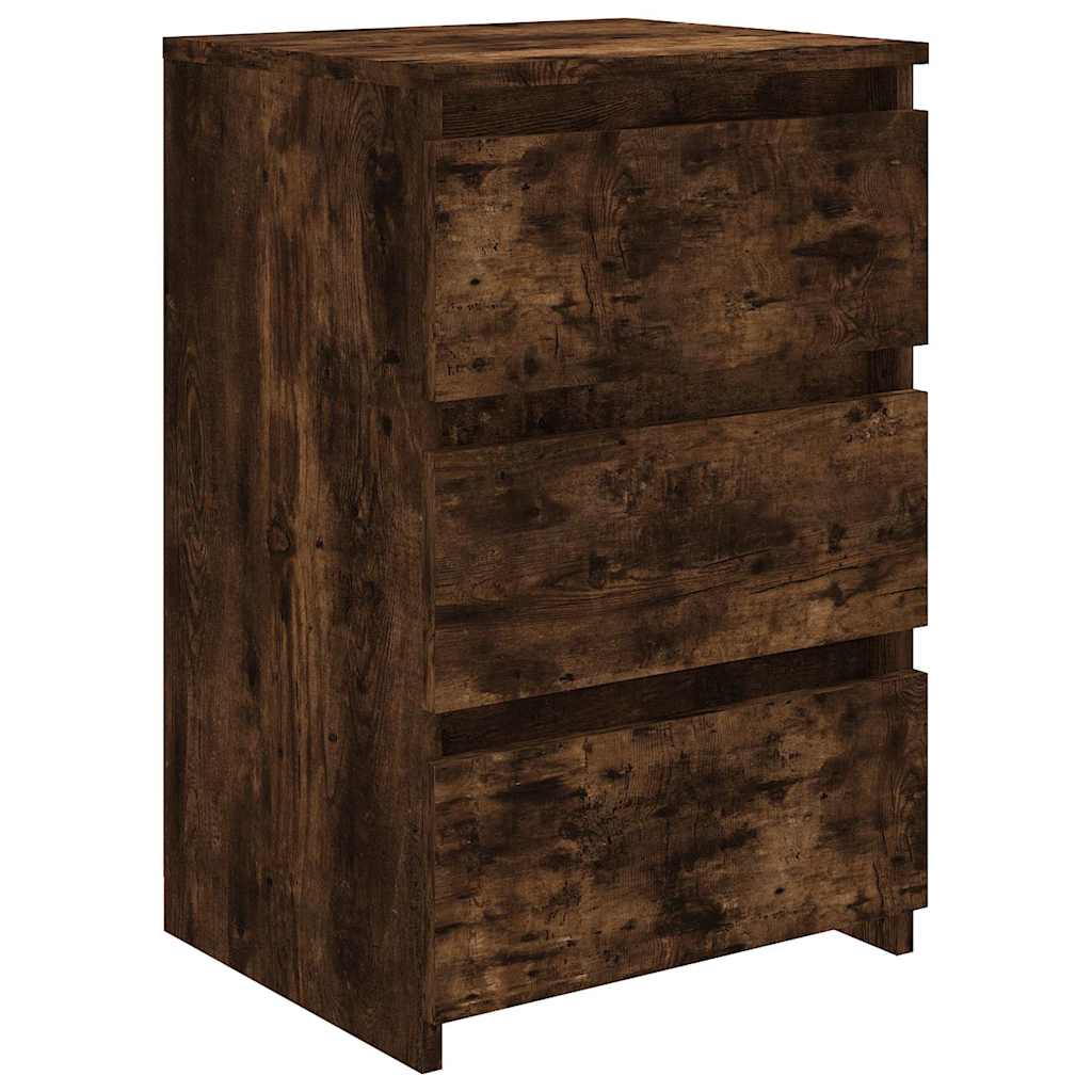 Vidaxl nachtkastje 40x35x62,5 cm bewerkt hout gerookt eikenkleurig