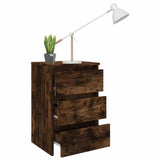 Vidaxl nachtkastje 40x35x62,5 cm bewerkt hout gerookt eikenkleurig