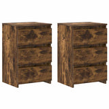 Vidaxl nachtkastjes 2 st 40x35x62,5 cm bewerkt hout gerookt eikenkleur