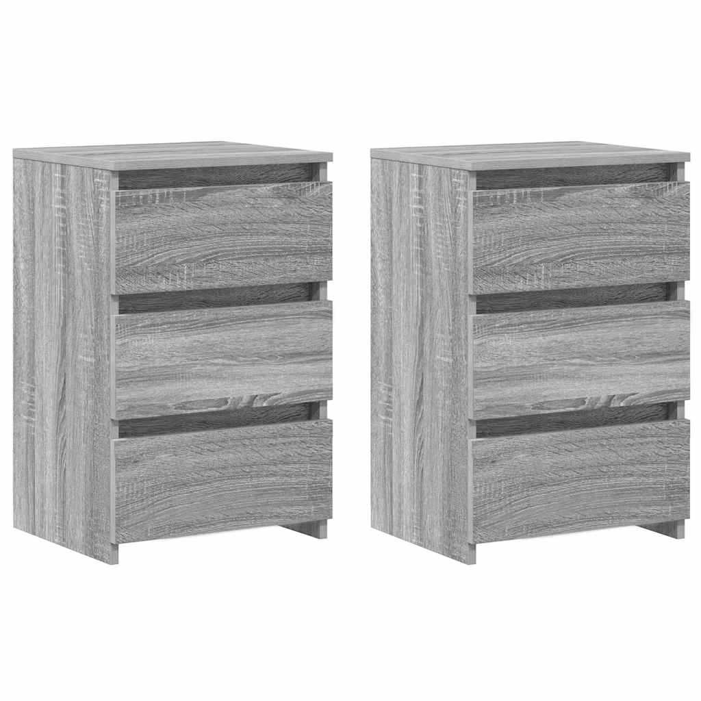 Vidaxl nachtkastjes 2 st 40x35x62,5 cm bewerkt hout grijs sonoma eiken