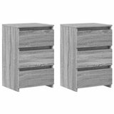 Vidaxl nachtkastjes 2 st 40x35x62,5 cm bewerkt hout grijs sonoma eiken