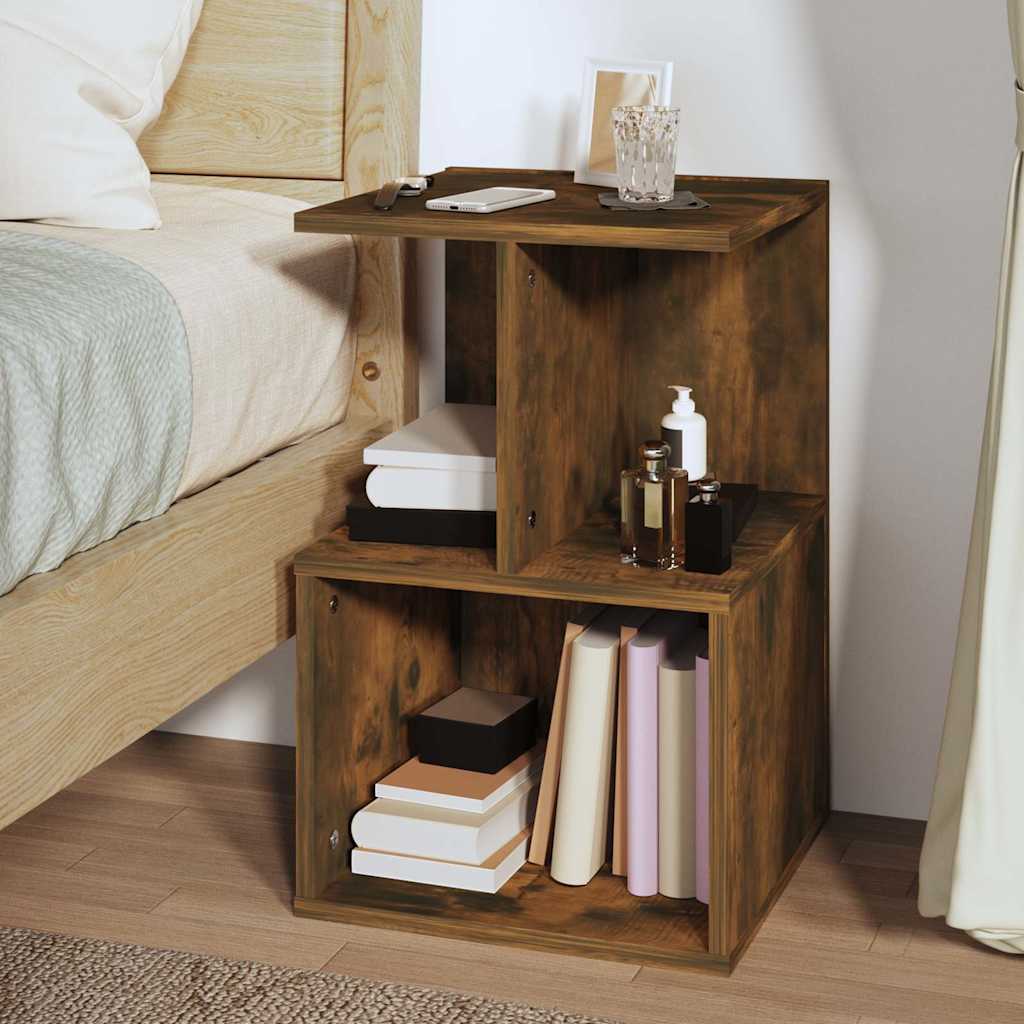 Vidaxl nachtkastjes 2 st 35x35x55 cm bewerkt hout gerookt eikenkleurig