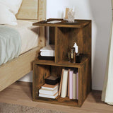 Vidaxl nachtkastjes 2 st 35x35x55 cm bewerkt hout gerookt eikenkleurig